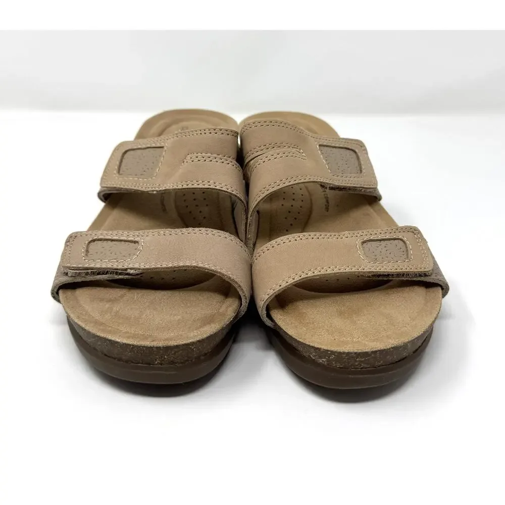 Clarks Women's Calenne Maye Wedge Sandal, Sand Combi,  Size 8.5 - Picture 2 of 7